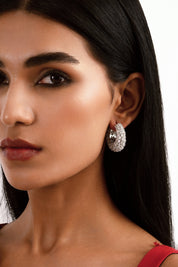 Diamante Frosted Hoop Earrings