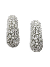 Diamante Frosted Hoop Earrings