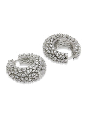 Diamante Frosted Hoop Earrings