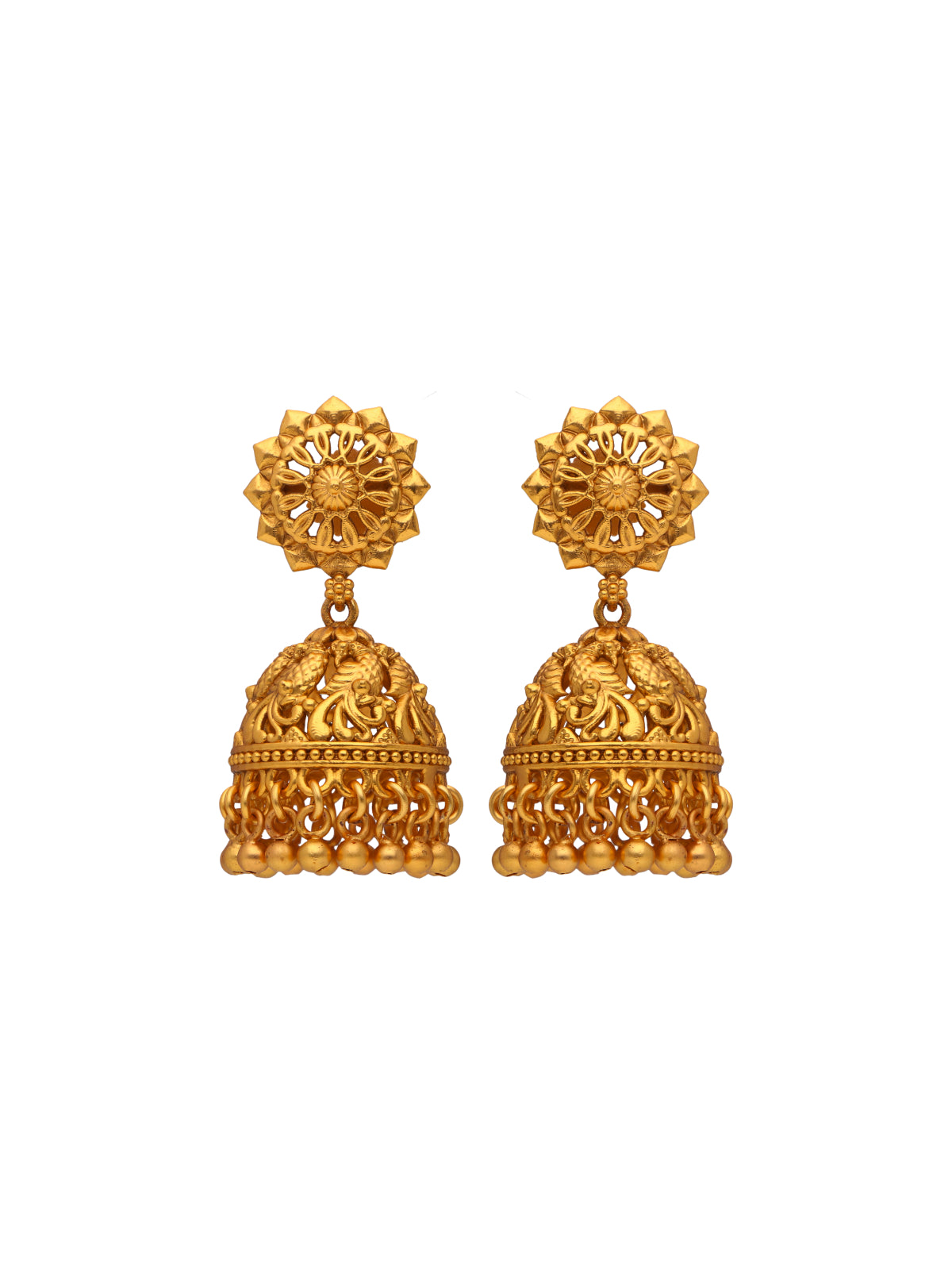 Love for Gold Mini Temple Jhumki Earrings