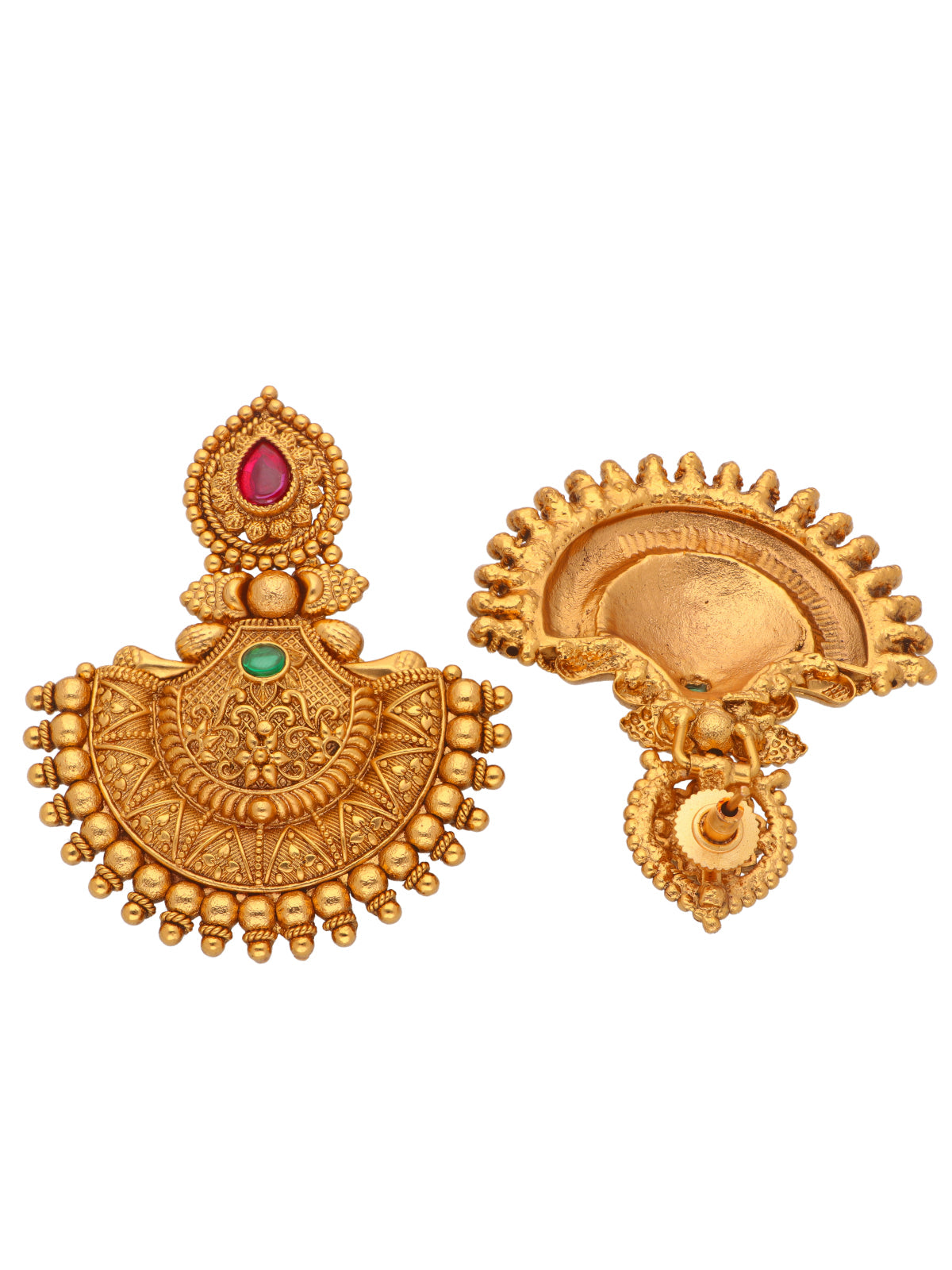 Peacock Inspired Oxidised Gold Plated Jhumka Earrings For Girls & Womens -  Jaipur Mart - 1819648