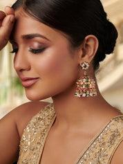 Pearl Studded Multi Stone Dome Jhumkas