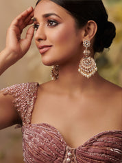 Kundan-Kempu Fusion Dangler Earrings