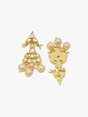 Gold Plated Pearl Stone Earring White