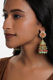 Pastel Hued Jhumki Drop Earrings