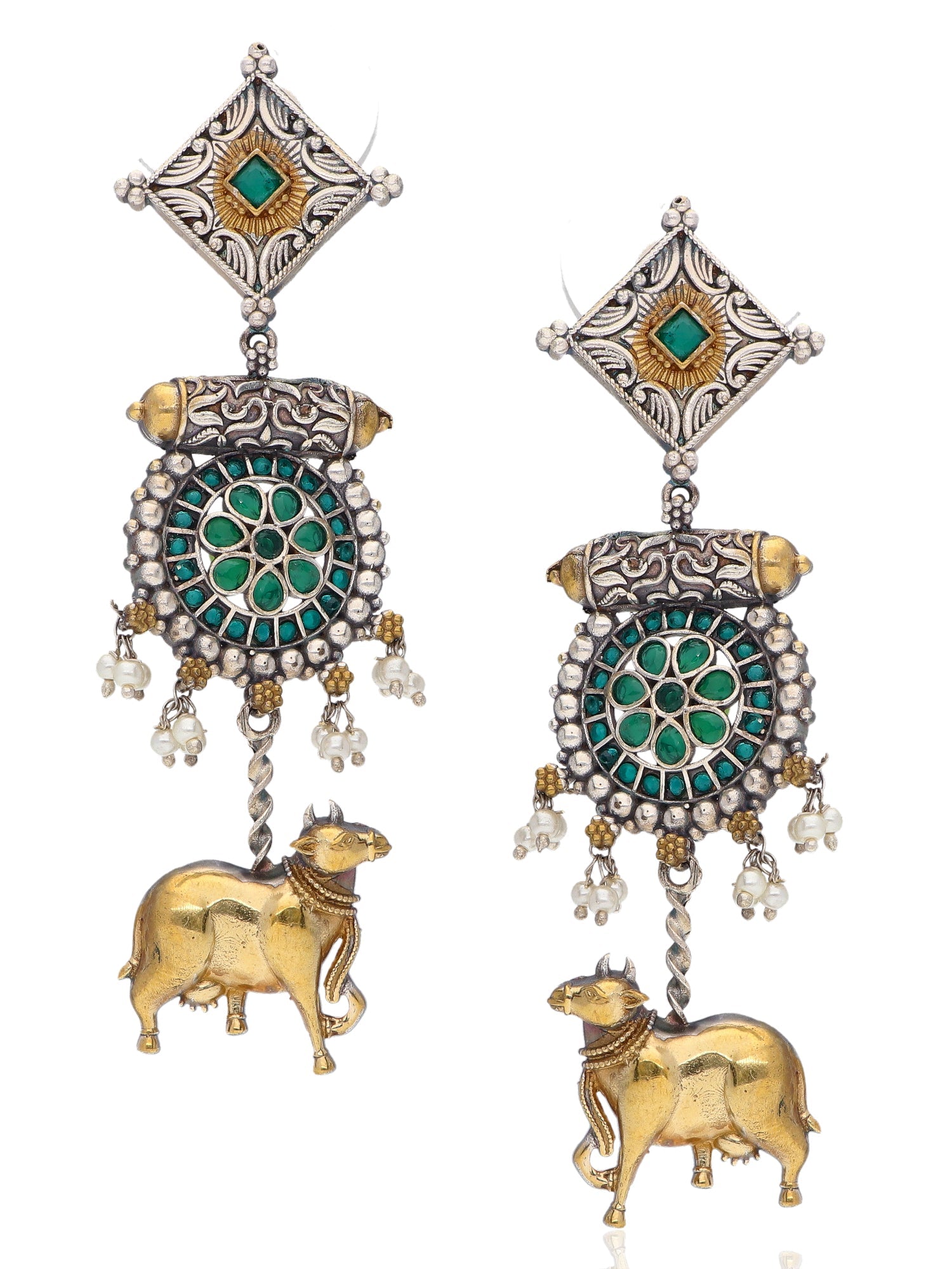 Aria Dual Tone Nandi Earrings