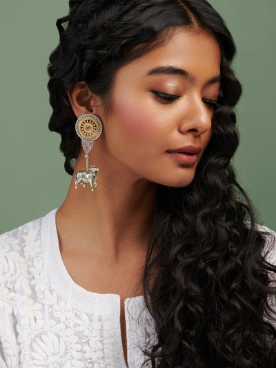 Brass Dangler Artificial Beaded Earrings For Women And Girl Size Medium