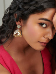 The Gypsy Jade jhumki Earrings - Curio Cottage