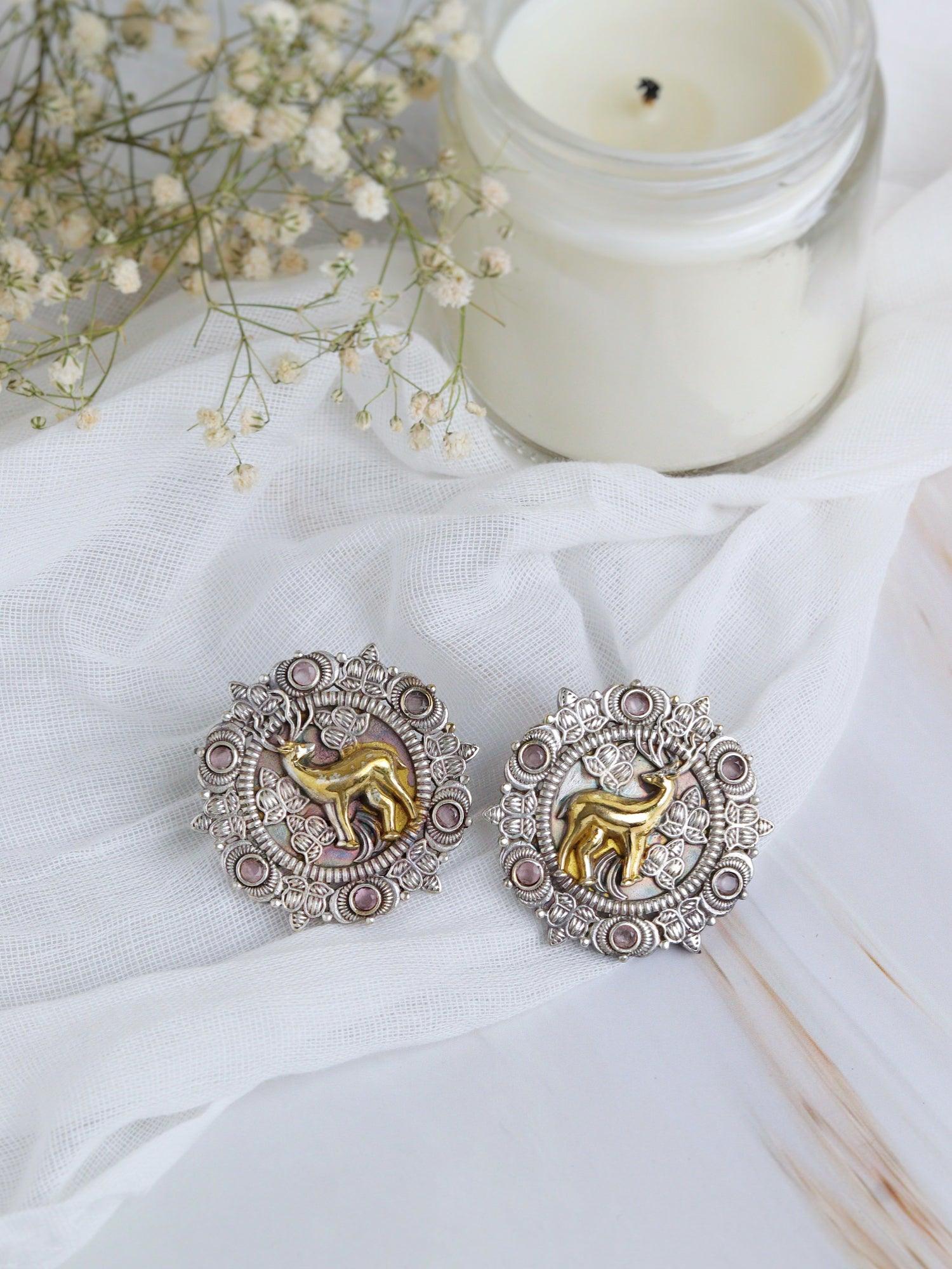 The Gypsy Antler Stud Earrings - Curio Cottage