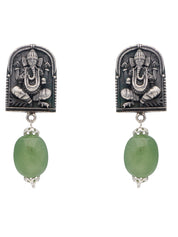 The Gypsy Ganesha Jade Drop Stud