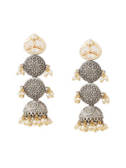 Gypsy Oxidised Coin Drop Jhumki Earrings