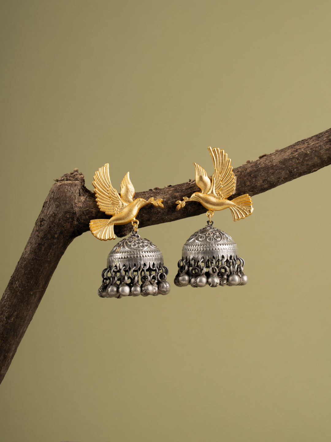 The Birds of Heaven Dual Tone Jhumkas