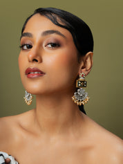 Two Toned Gypsy Lifafa Dangler Earrings