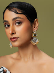 Two Toned Gypsy Lifafa Dangler Earrings