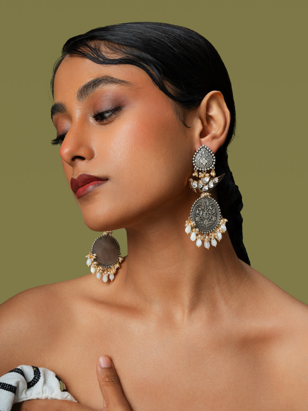 Gypsy Kundan Songbird Dangler Earrings