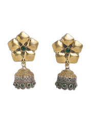 Gypsy Gilded Flower Jhumki Earrings