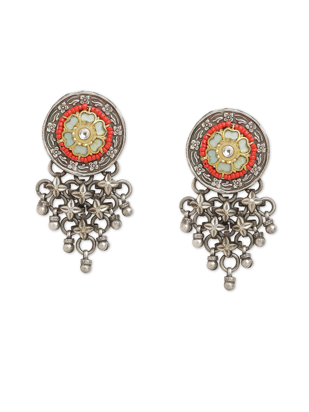 The Gypsy Enamel Floral Dangler Earrings