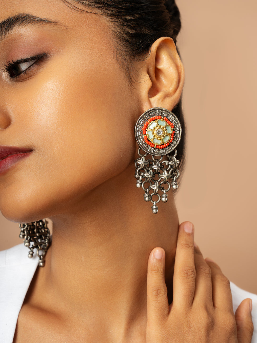 The Gypsy Enamel Floral Dangler Earrings