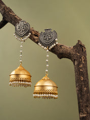 Dual Tone Dynasty Shoulder Duster Jhumkas