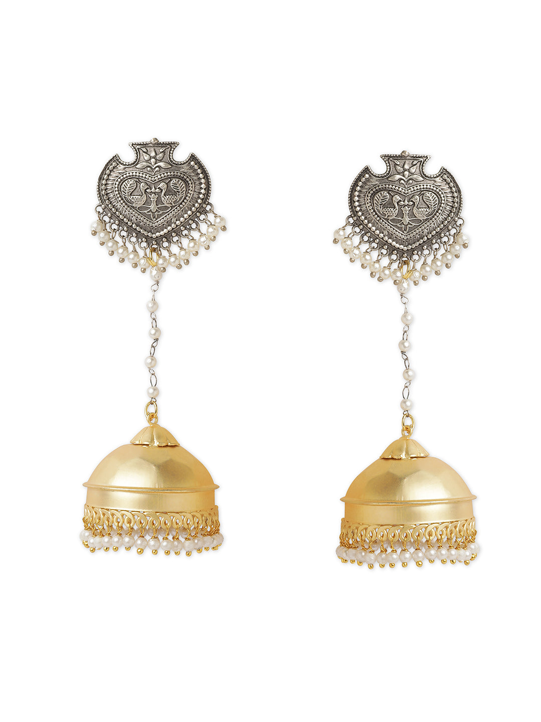 Dual Tone Dynasty Shoulder Duster Jhumkas