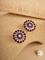 Gypsy Kundan Floral Stud Earrings