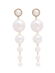 The Pearl Story - Pearly White Shoulder Duster Earrings