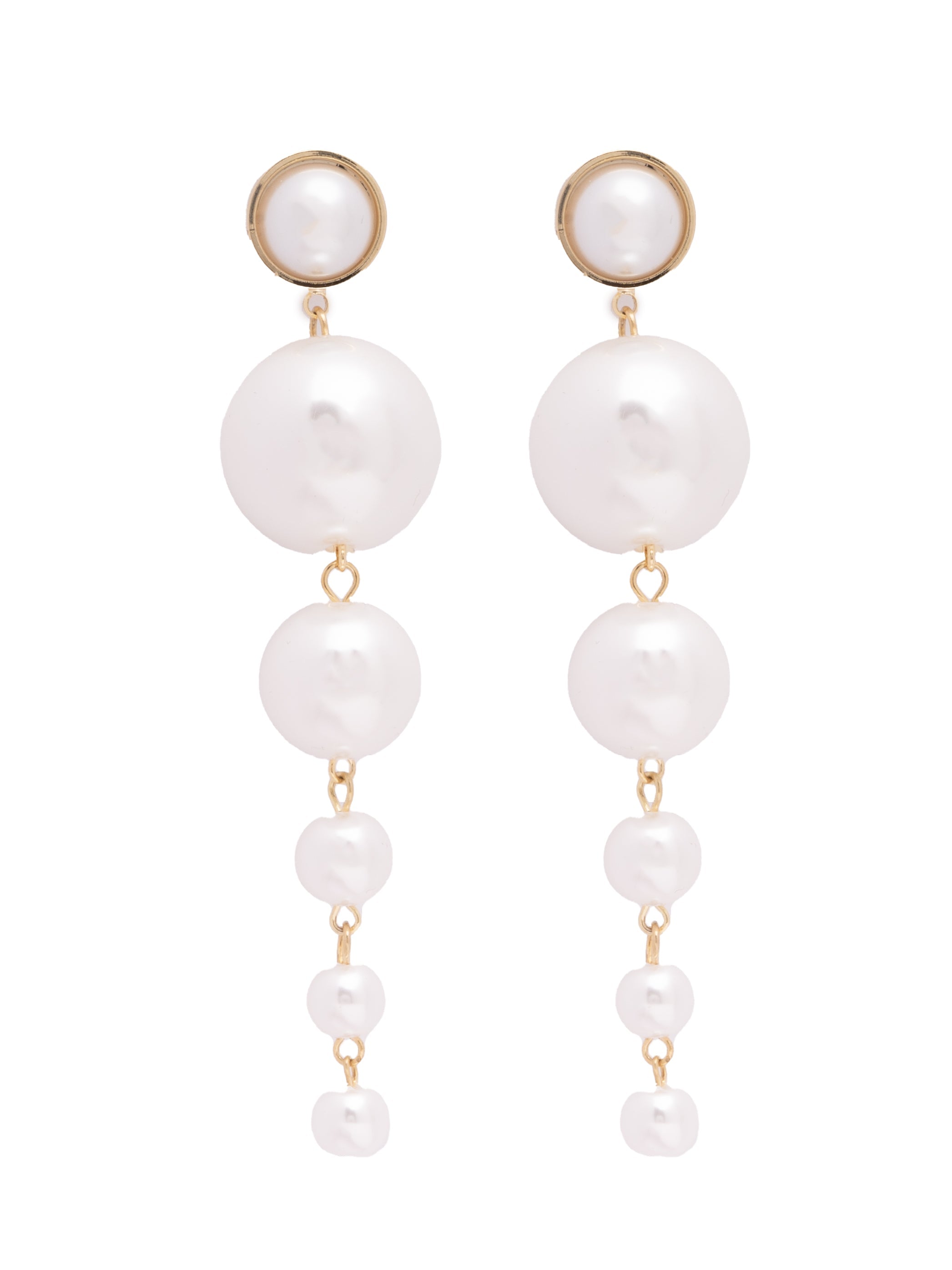 The Pearl Story - Pearly White Shoulder Duster Earrings