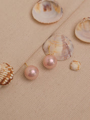 Pink Pearl Stud Earrings