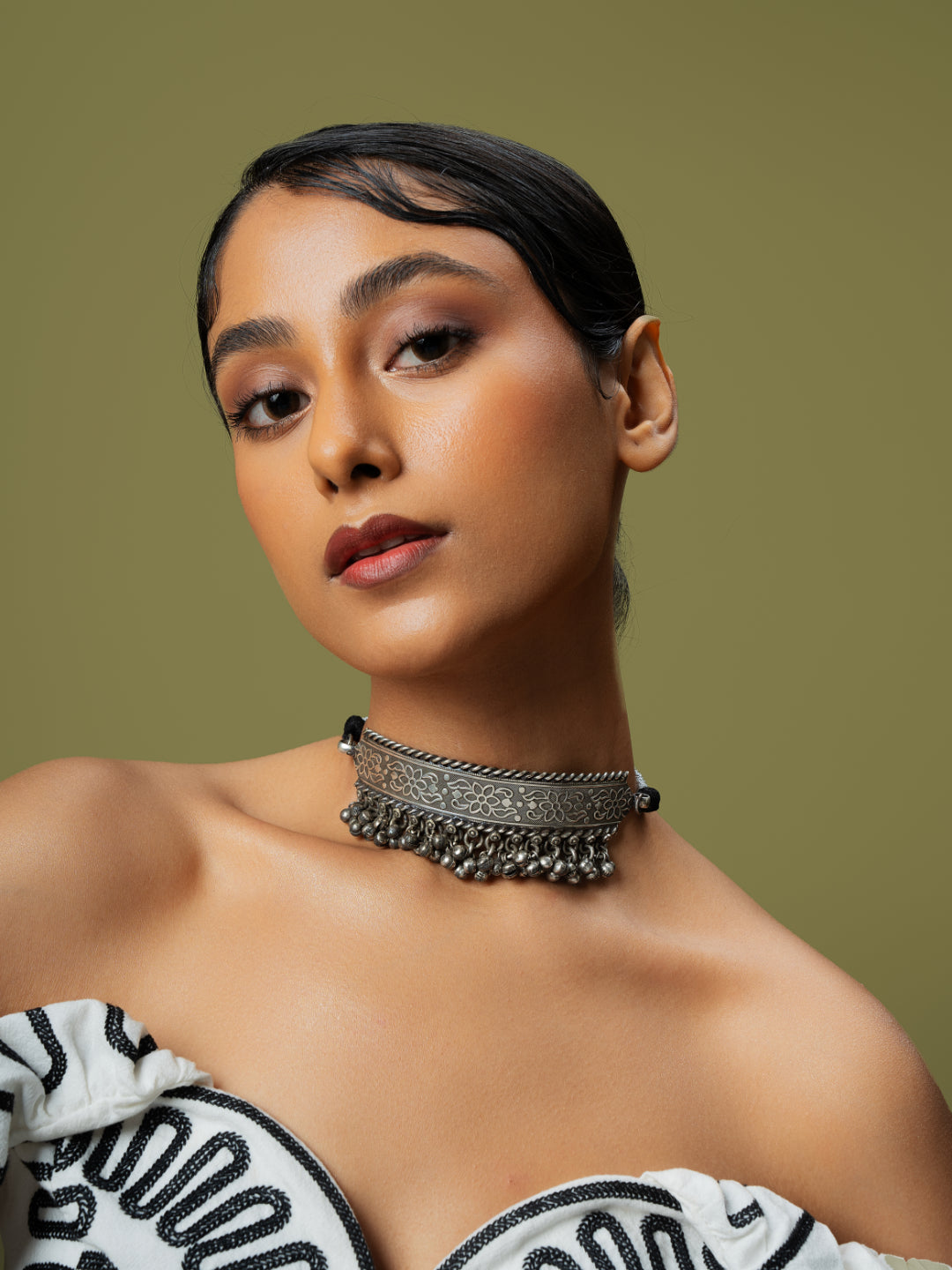 The Gripping Ghungroo Oxidised Collar Necklace