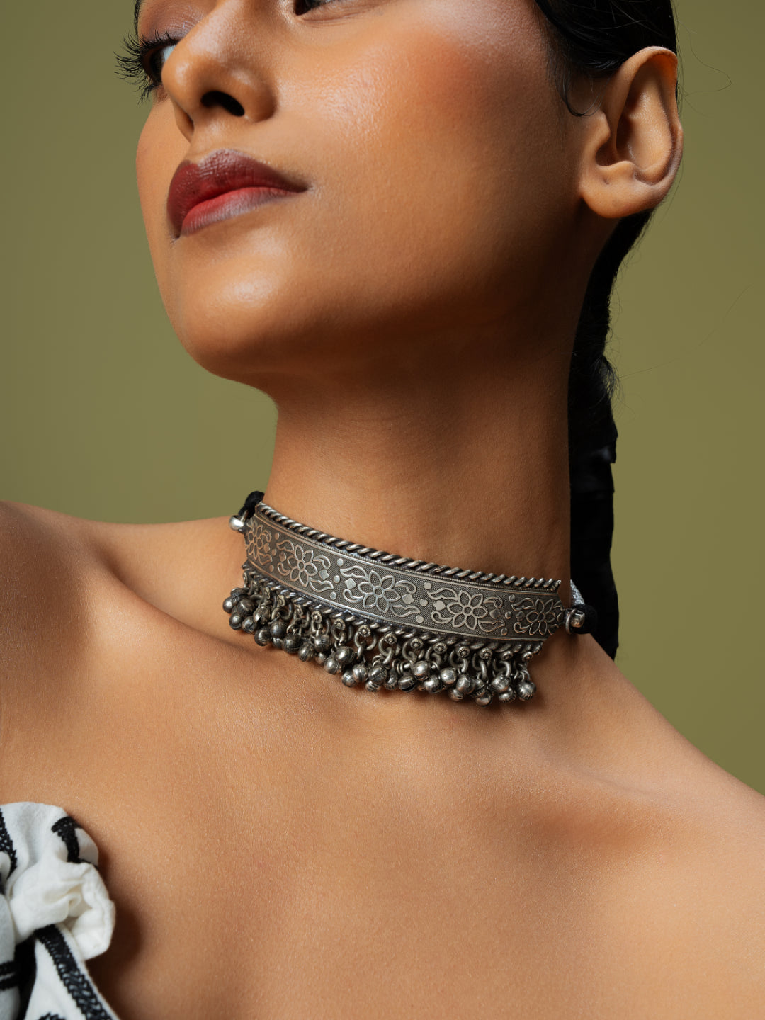 The Gripping Ghungroo Oxidised Collar Necklace