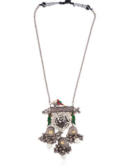 Aria Parrot and Pearls Long Necklace Set