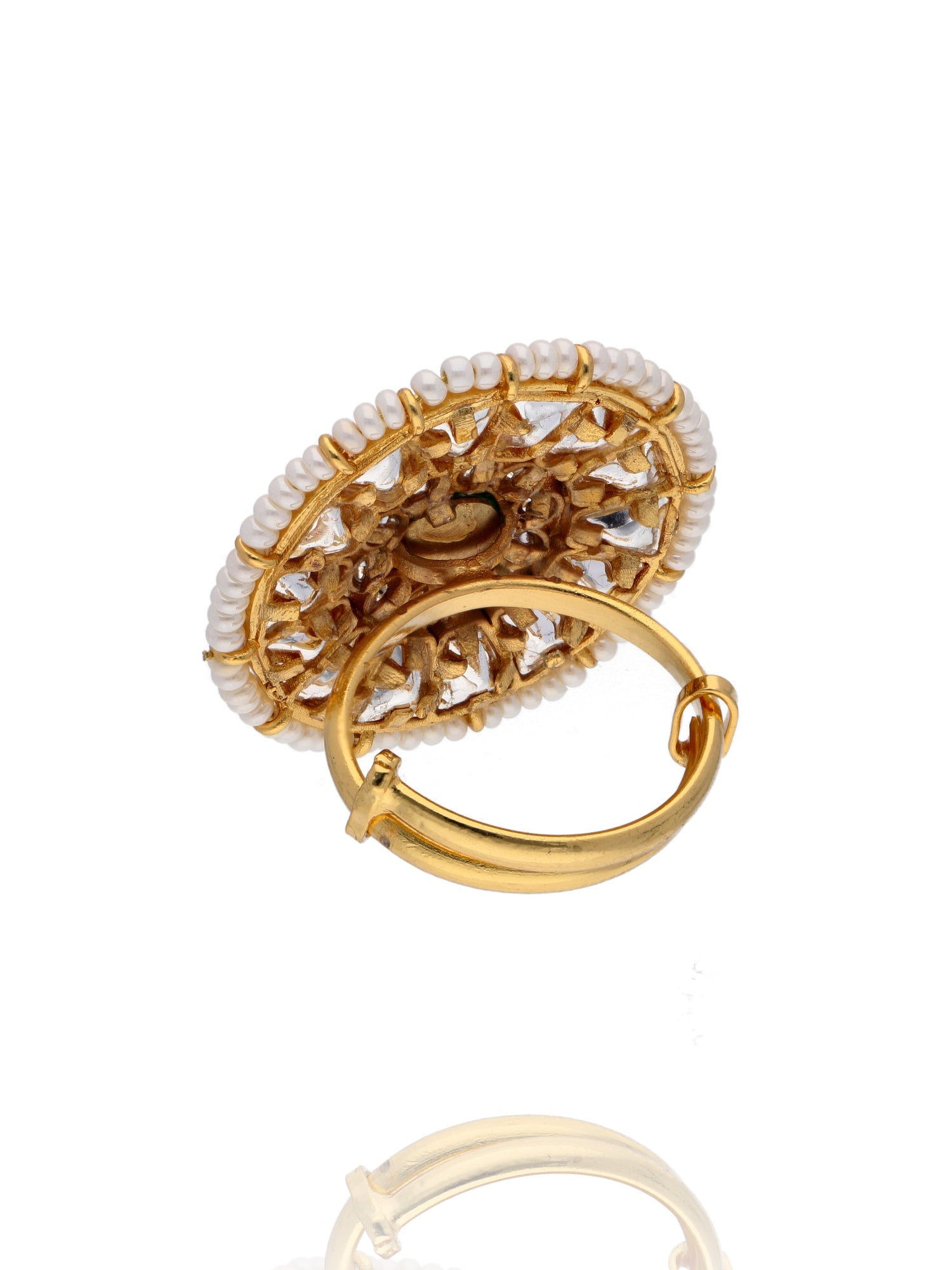 Kundan Cocktail Gold Ring 19485-6672 – Dazzles Fashion and Costume Jewellery