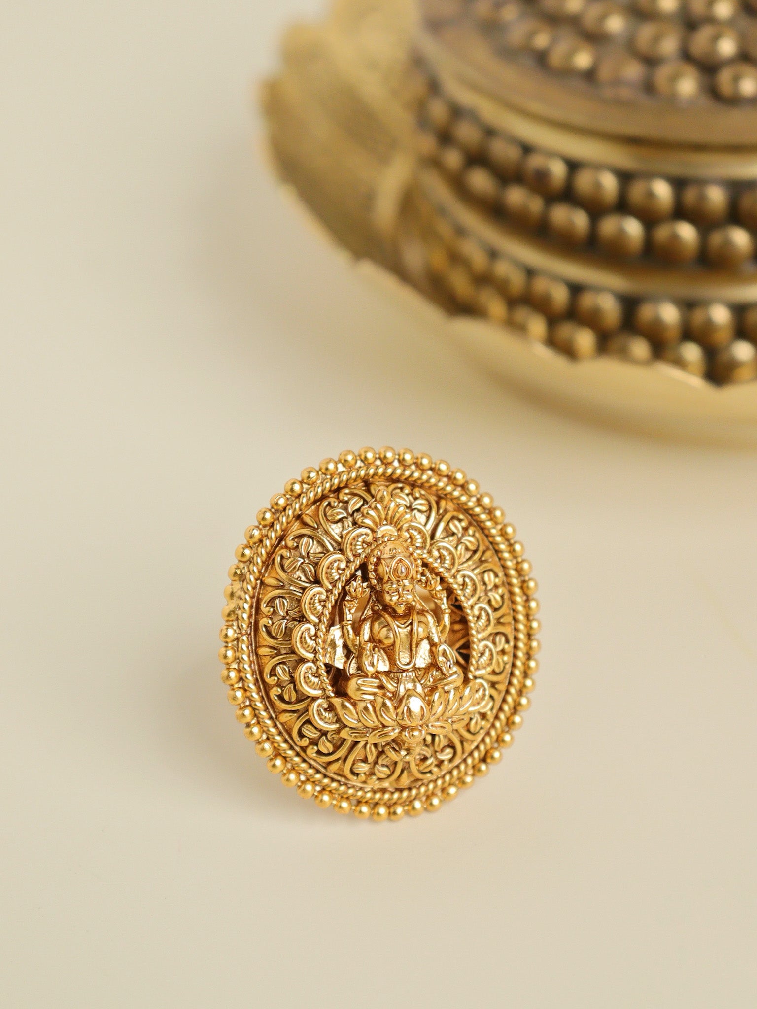 22K Gold Plated Divine Laxmi Ring