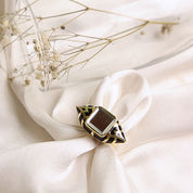 Aina Black and Gold Mirror Ring