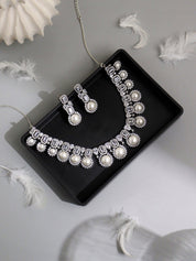 Pearl Garland CZ Necklace Set