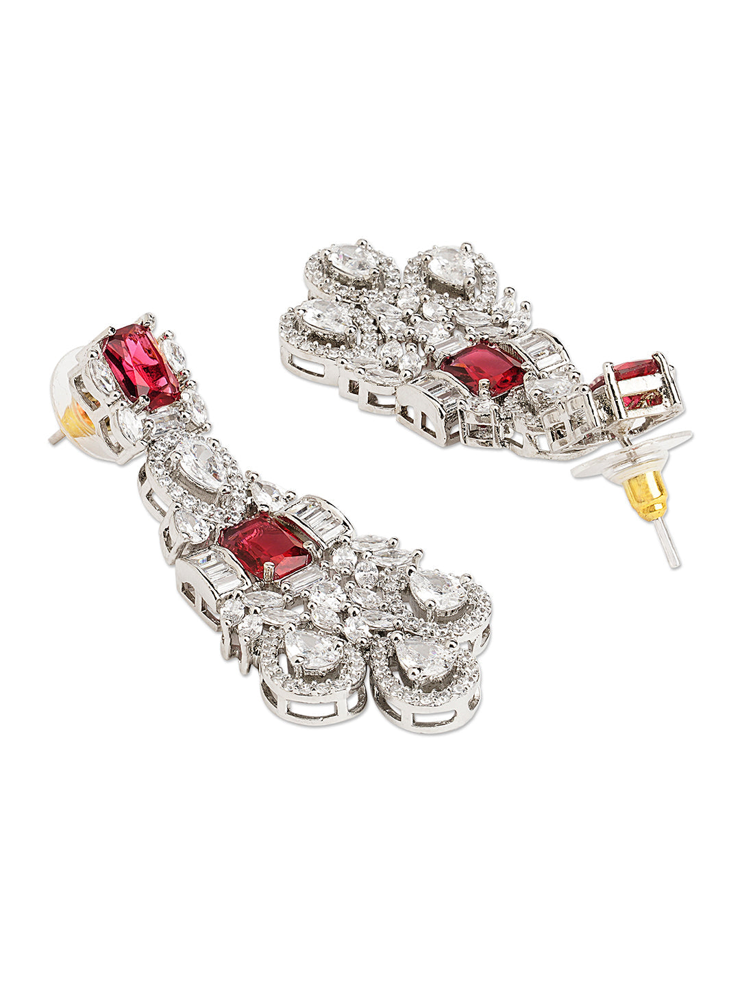 Radiant Ruby Cubic Zirconia Necklace Set