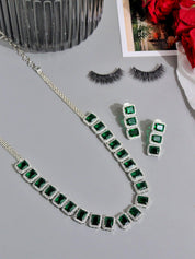 Auric Emerald Green CZ Necklace Set