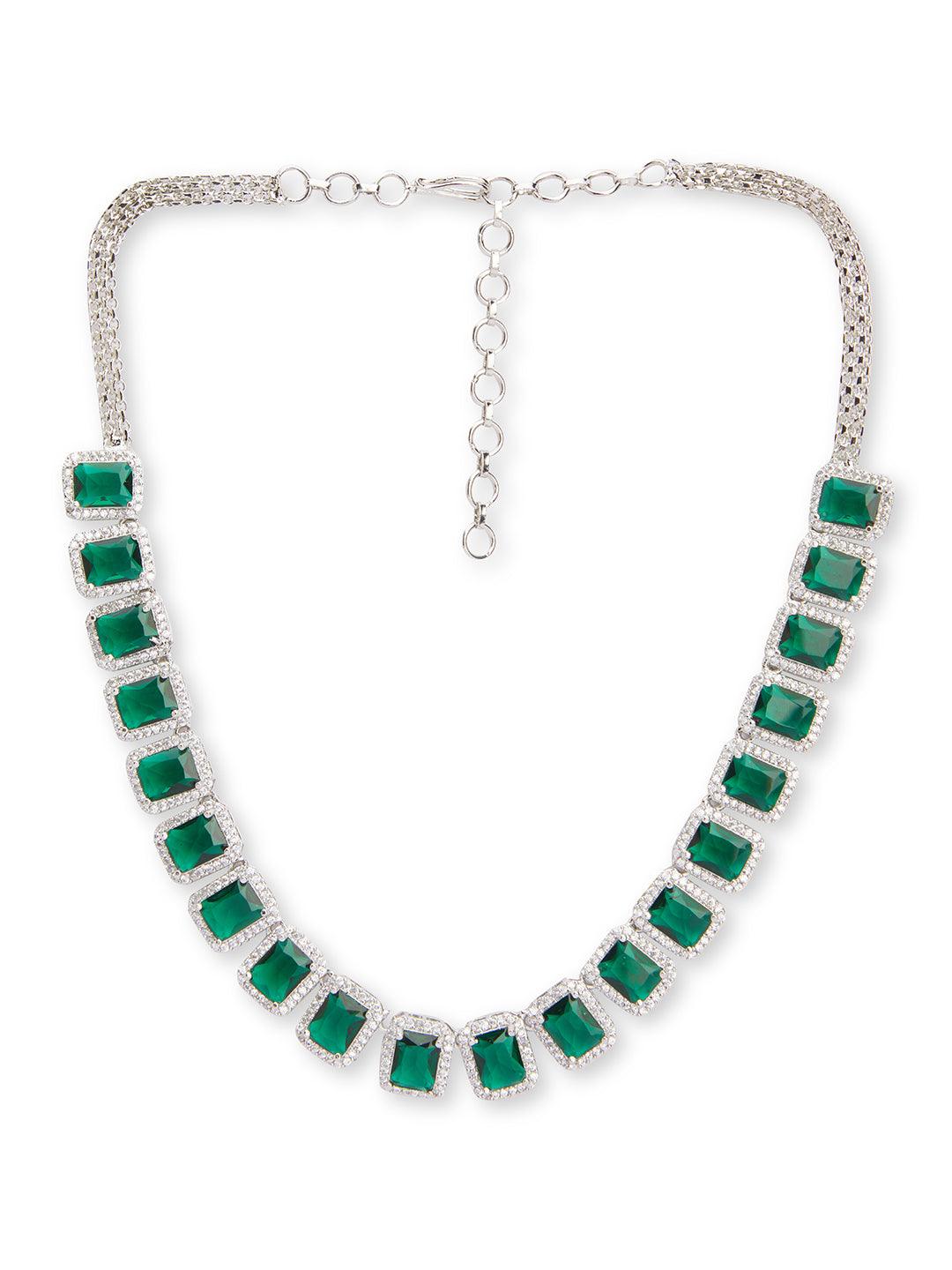 Auric Emerald Green CZ Necklace Set