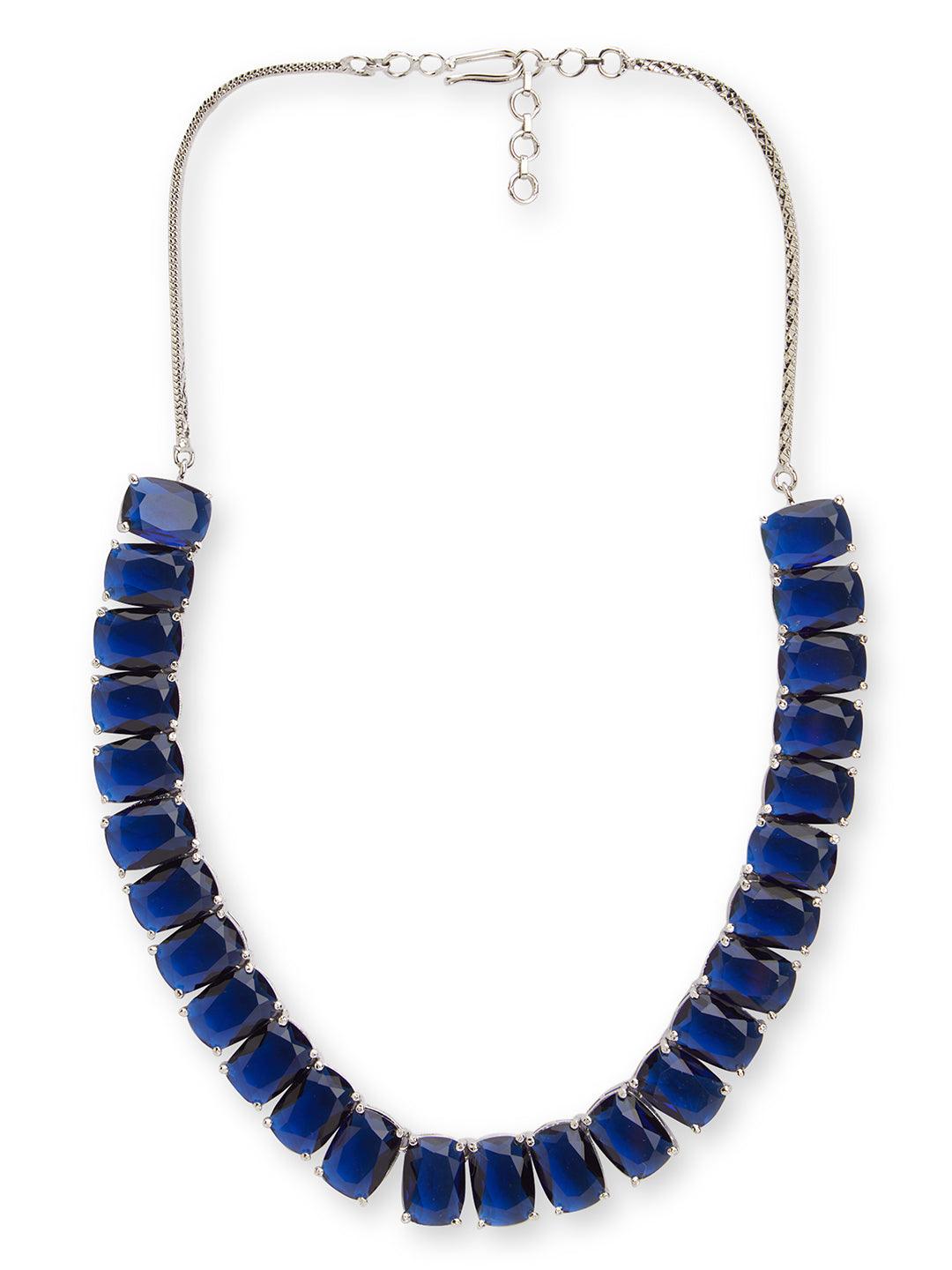 Sapphire Serenade CZ Necklace Set