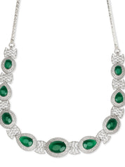 Emerald Green CZ Cabachon Couture Necklace Set