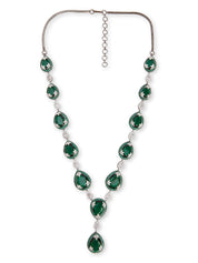 Emerald Green Droplet Delight CZ Necklace Set