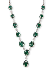 Emerald Green Droplet Delight CZ Necklace Set