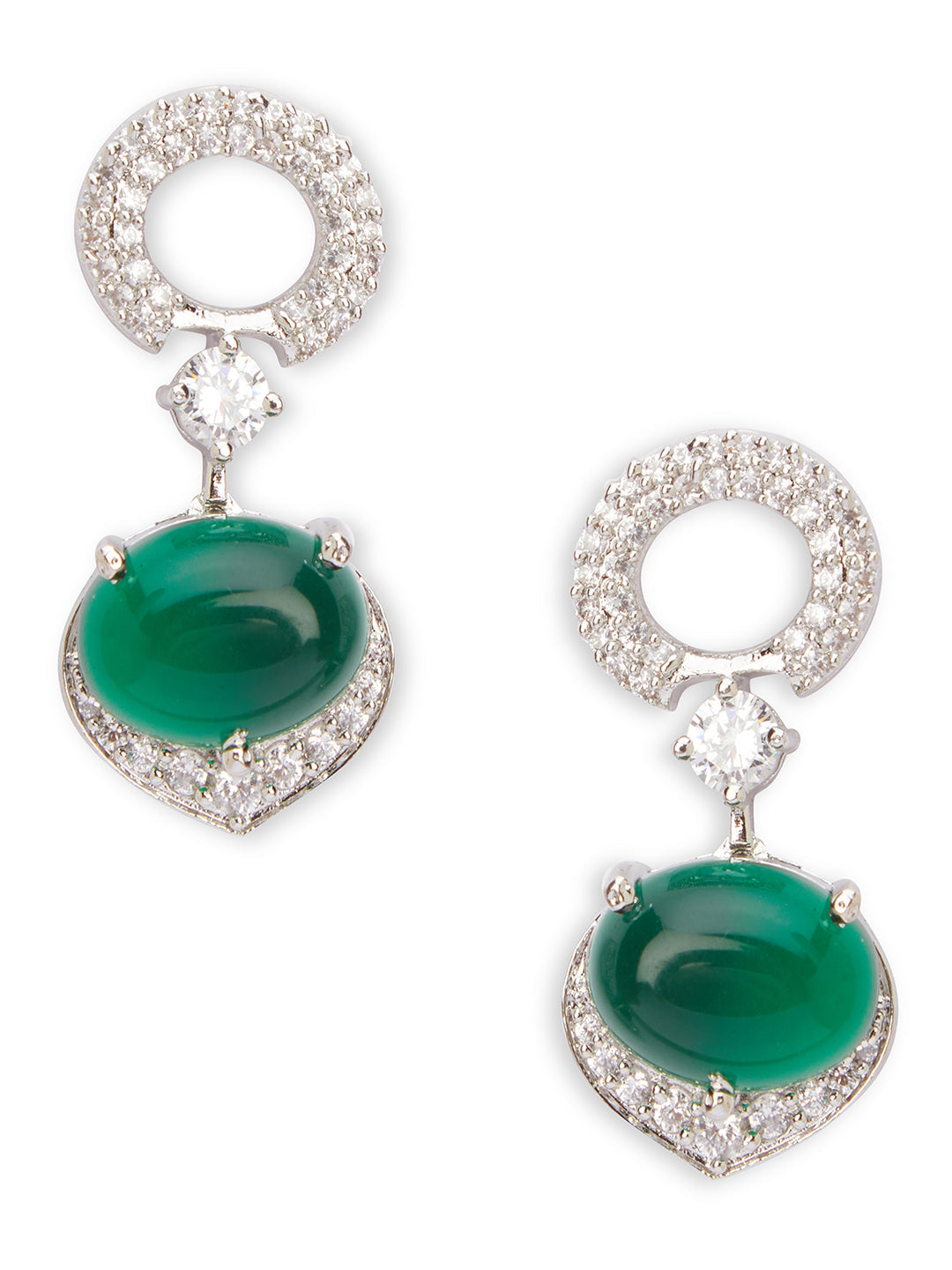 Emeraldlit Cabeshou Droplet CZ Nceklace Set