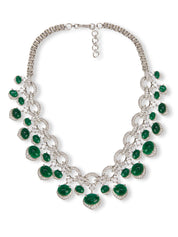 Emeraldlit Cabeshou Droplet CZ Nceklace Set