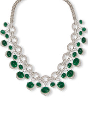 Emeraldlit Cabeshou Droplet CZ Nceklace Set