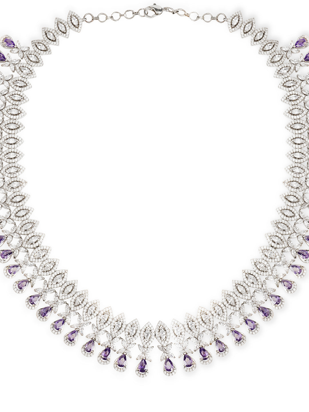 Amythyst Lace CZ Necklace Set