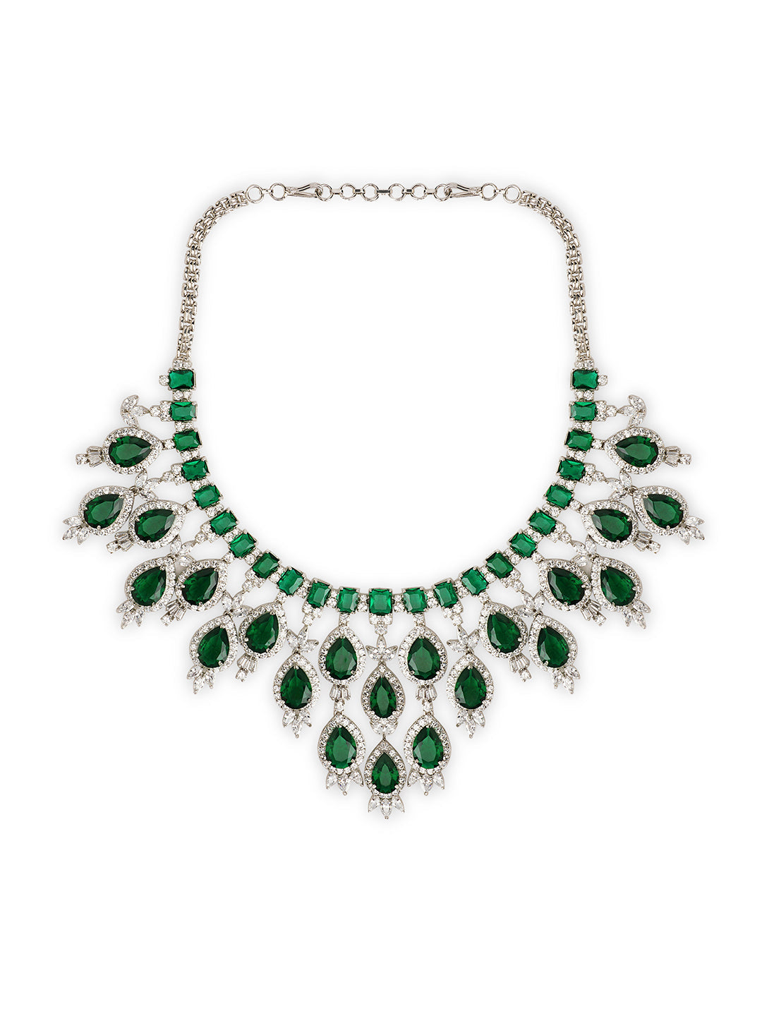 The Emerald Oasis Green CZ Necklace Set