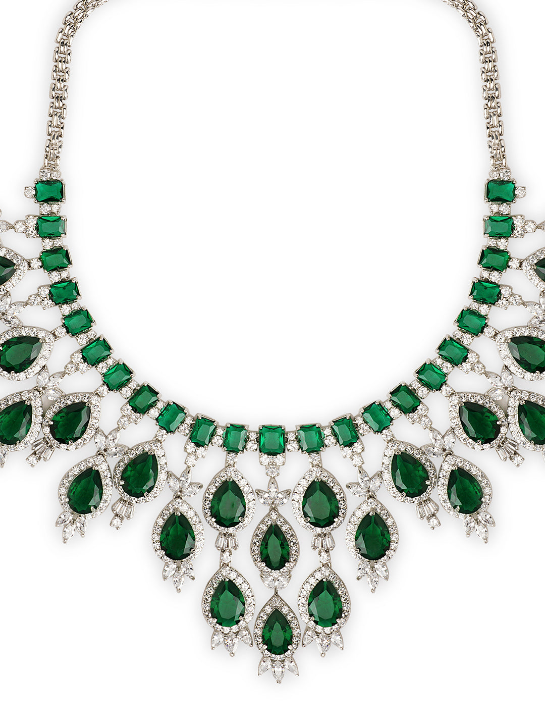 The Emerald Oasis Green CZ Necklace Set