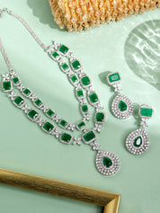 Harmony of Emerald Green CZ Necklace Set