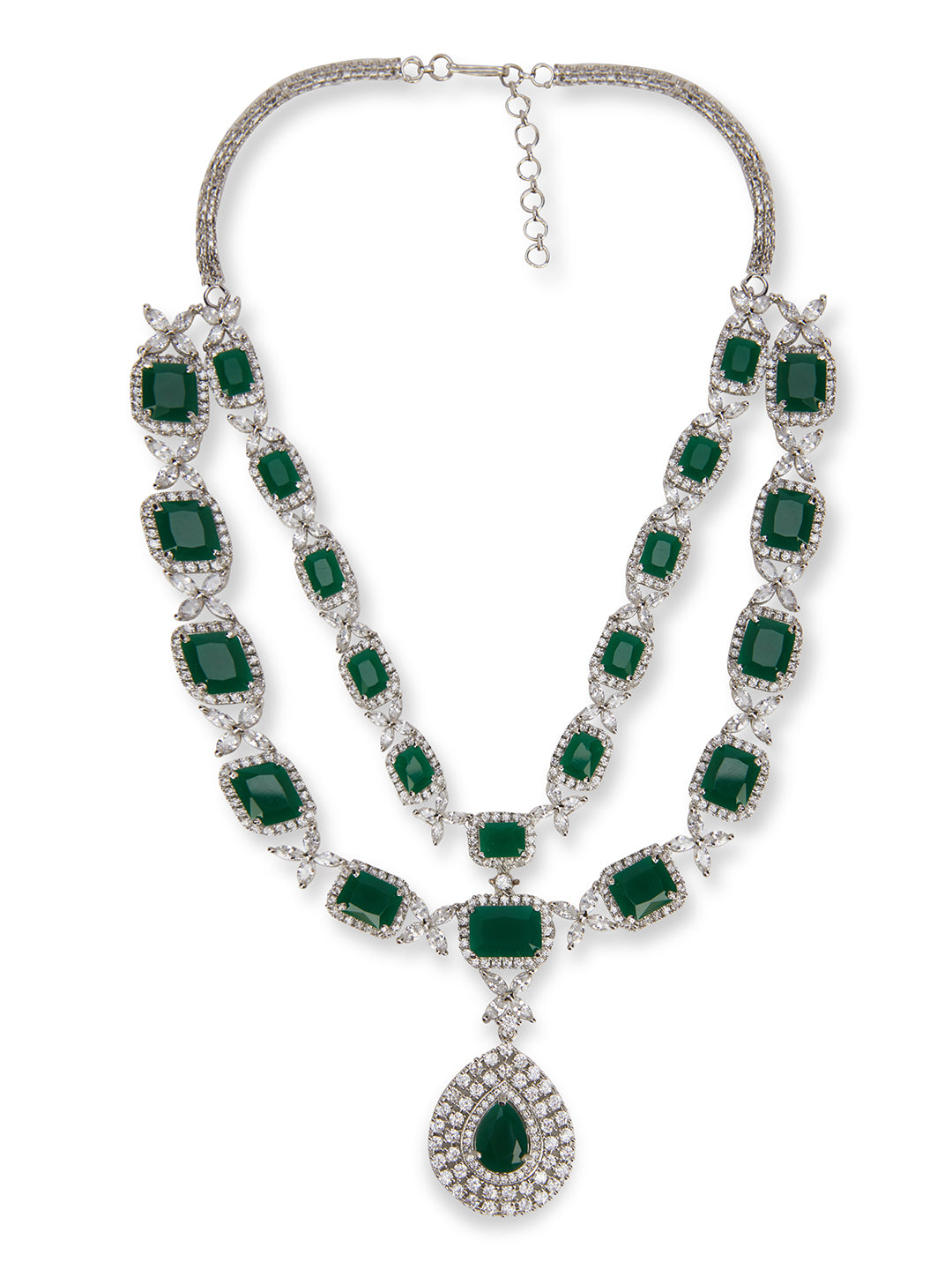 Harmony of Emerald Green CZ Necklace Set